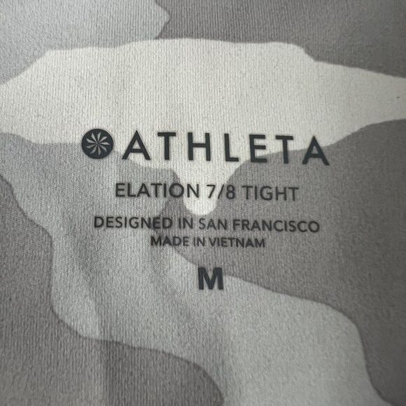 Athleta Womens Gray Camo High‎ Rise Elation 7/8 Tight Medium #563650 - Picture 7 of 8